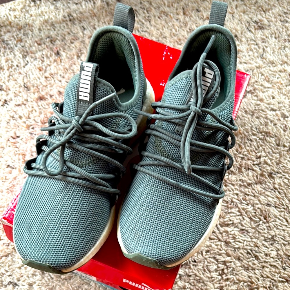 Sage green Puma Womens sneakers-used, in good condition